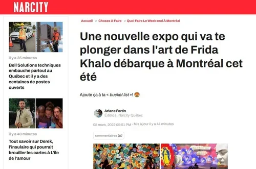 Une nouvelle expo qui va te plonger dans l'art de Frida Kahlo débarque à Montréal cet été