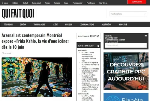 Arsenal art contemporain Montréal expose «Frida Kahlo, la vie d'une icône» dès le 10 juin