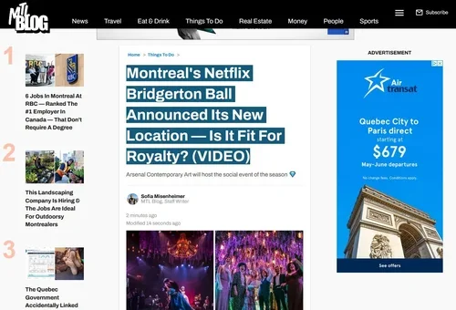 Montreal's Netflix Bridgerton Ball Announced Its New Location — Is It Fit For Royalty? (VIDEO) 