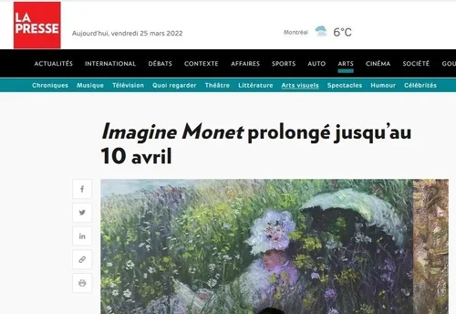 Imagine Monet prolongé jusqu'au 10 avril