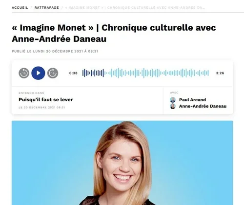 « Imagine Monet » | Chronique culturelle avec Anne-Andrée Daneau (audio)