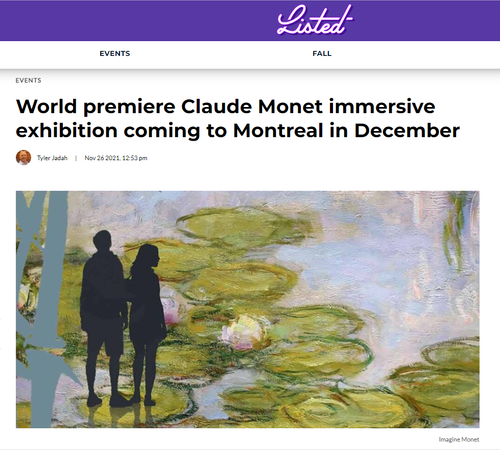 World premiere Claude Monet immersive exhibition coming to Montreal in December