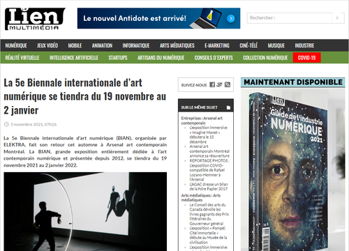 La 5e Biennale internationale d’art numérique se tiendra du 19 novembre au 2 janvier