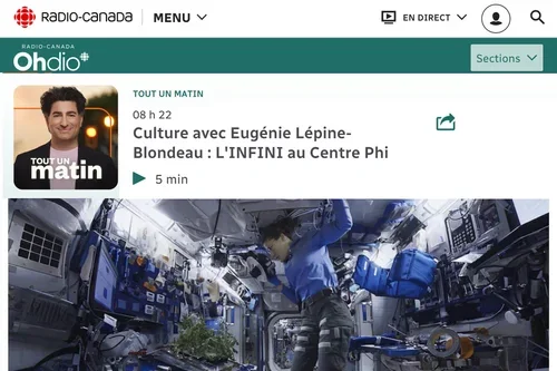 L’INFINI, au Centre PHI (audio)