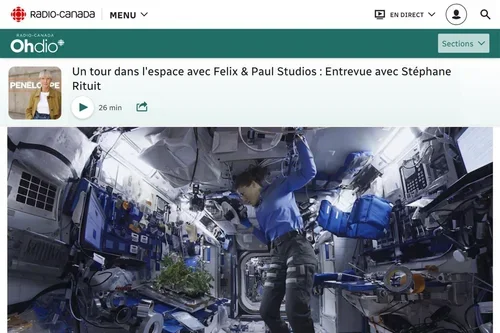 Un tour dans l'espace avec Felix &amp; Paul Studios : Entrevue avec Stéphane Rituit (audio)