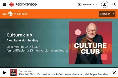 Club : L'exposition de Rafael Lozano-Hemmer, visitée par Brendan Kelly (audio)