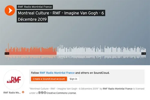 Montreal Culture - RMF - Imagine Van Gogh - 6 Décembre 2019 by RMF (audio)