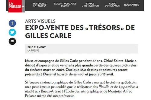 Expos-Vente des « Trésor» de Gilles Carle