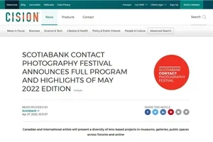 SCOTIABANK CONTACT PHOTOGRAPHY FESTIVAL ANNOUNCES FULL PROGRAM AND HIGHLIGHTS OF MAY 2022 EDITION