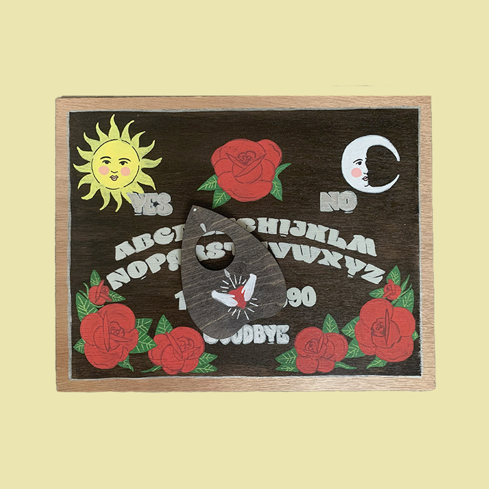 Bed of Roses Wooden Talking Board and Planchette