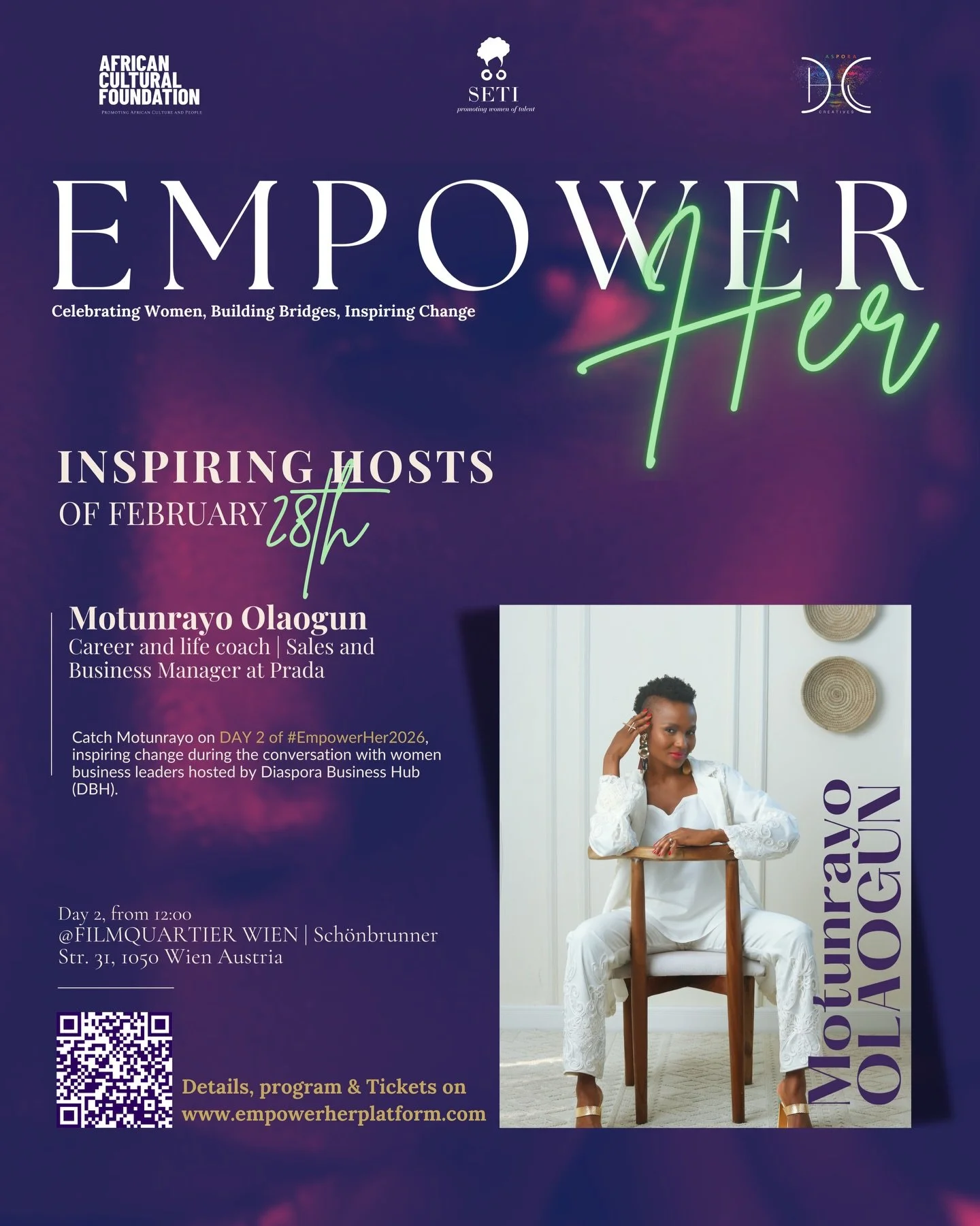 Meet one of our inspiring speakers of Day 2 of EmpowerHer: From Resilience to Renaissance ✨

✨ Motunrayo Olaogun &ndash; Career &amp; Life Coach | Sales and Business Manager

Motunrayo&rsquo;s journey is one of bold transitions, reinvention, and inte