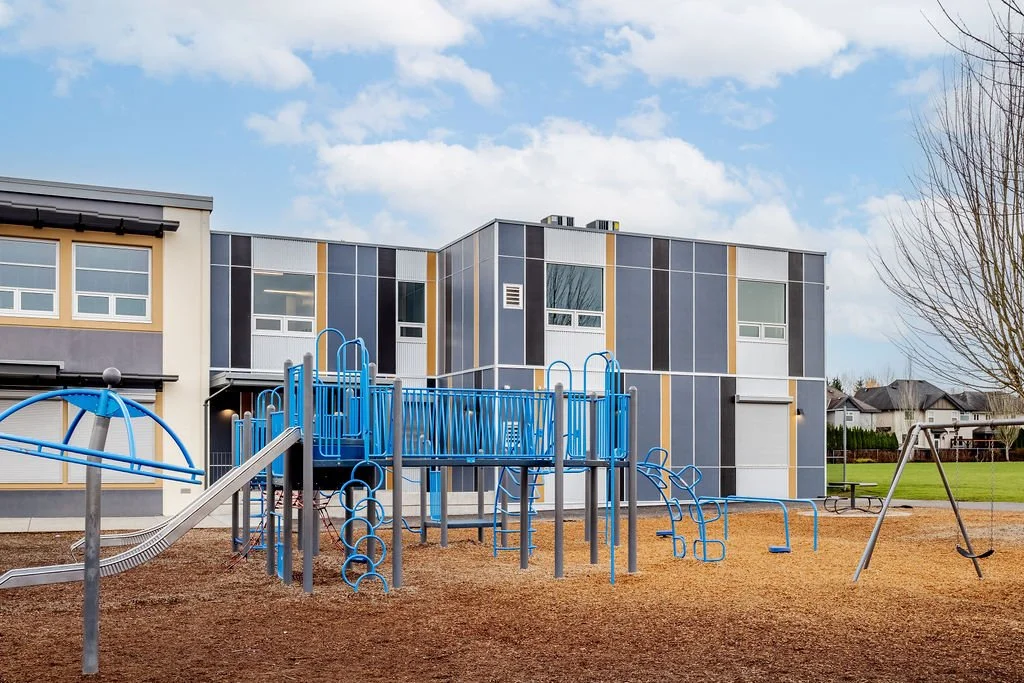 Lynn Fripps Modular Expansion - Exterior at playground