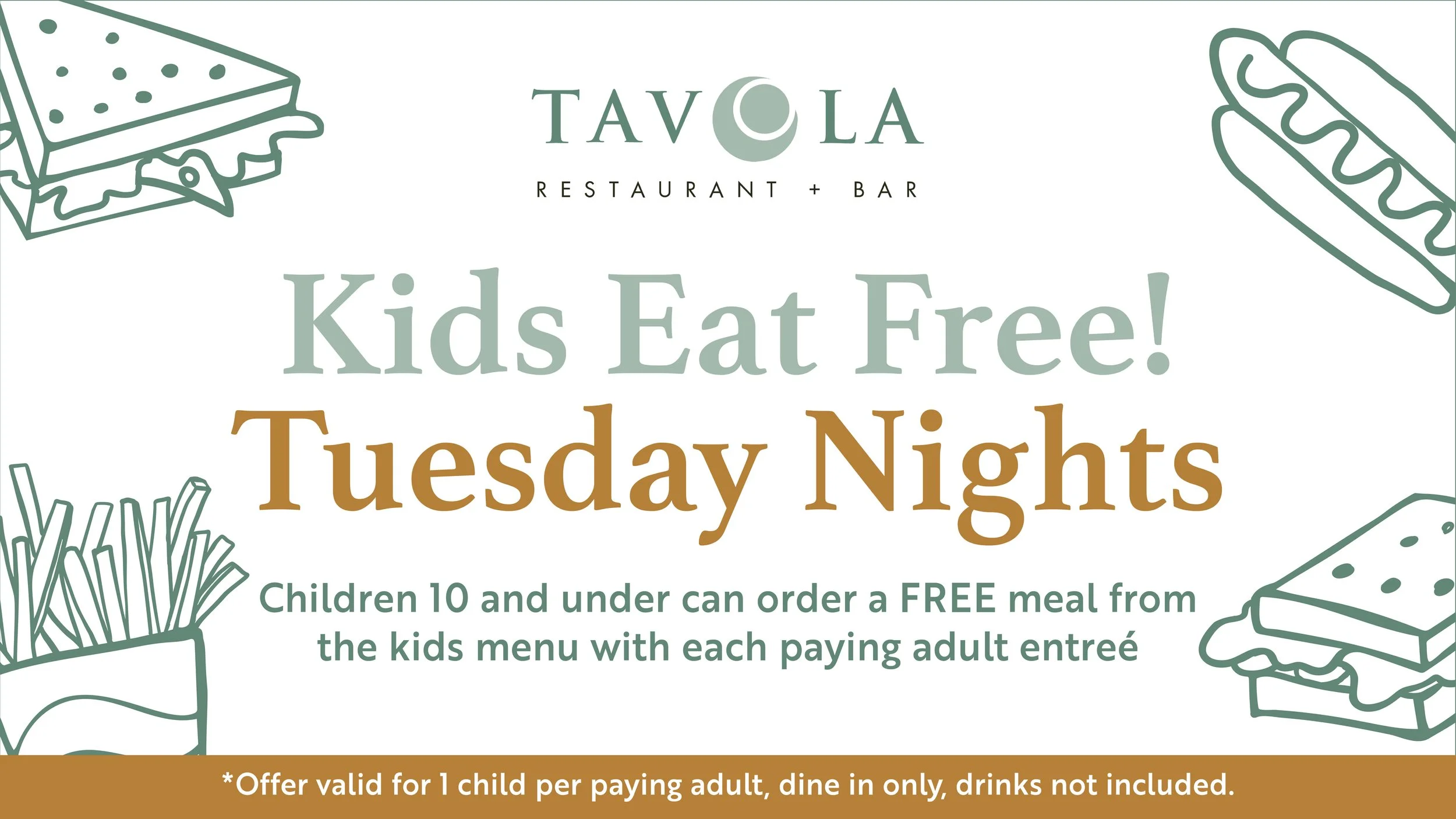 Kids Eat FREE Tuesday Nights at Tavola!