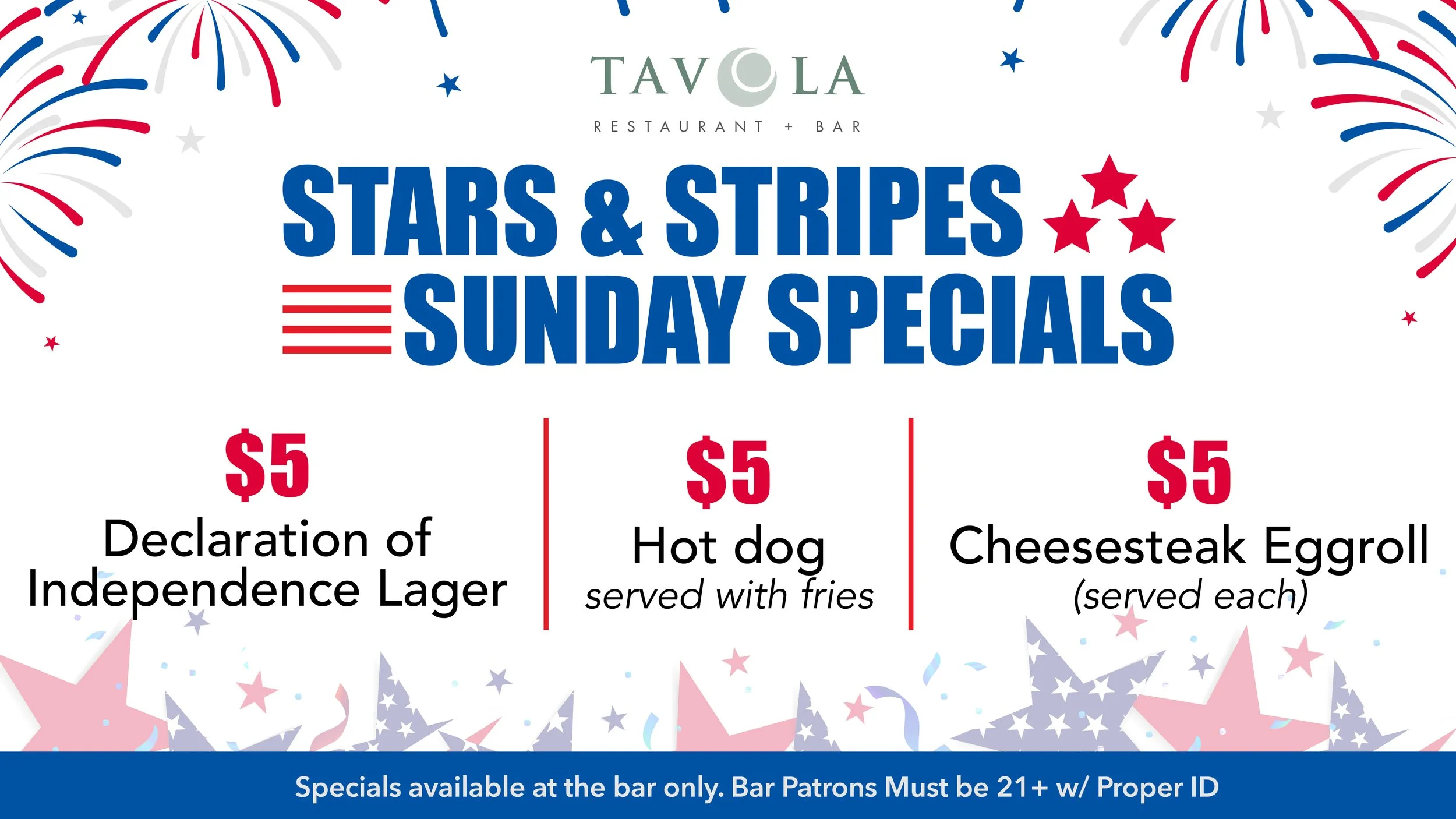 Stars &amp; Stripes Sunday Specials