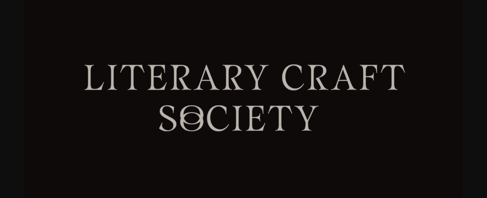 white text on black background reads "literary craft society"