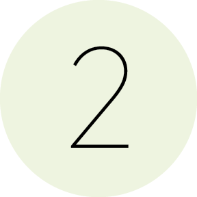A light-colored circle with the number 2 in black text at the center.