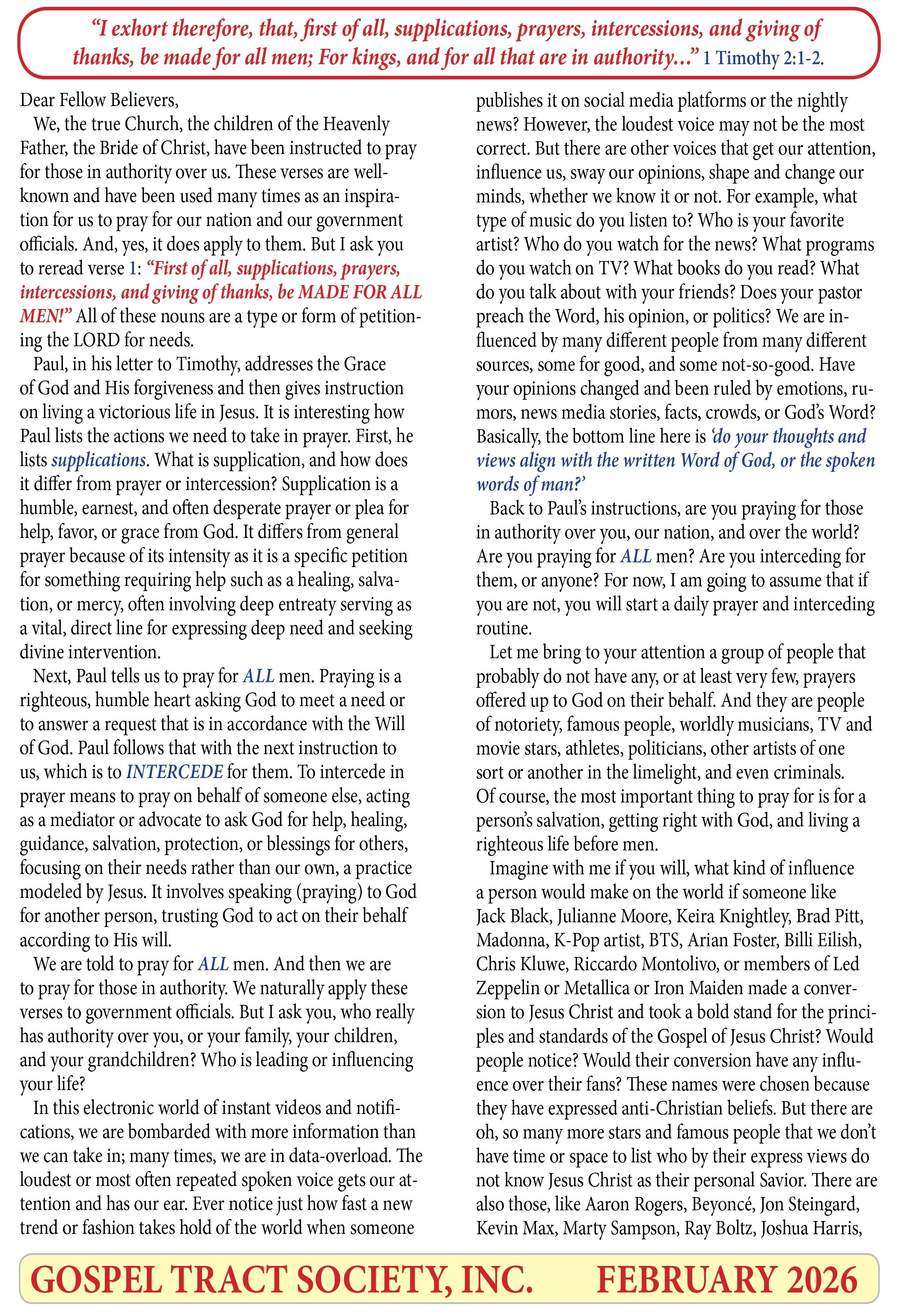 Intercessory Prayer