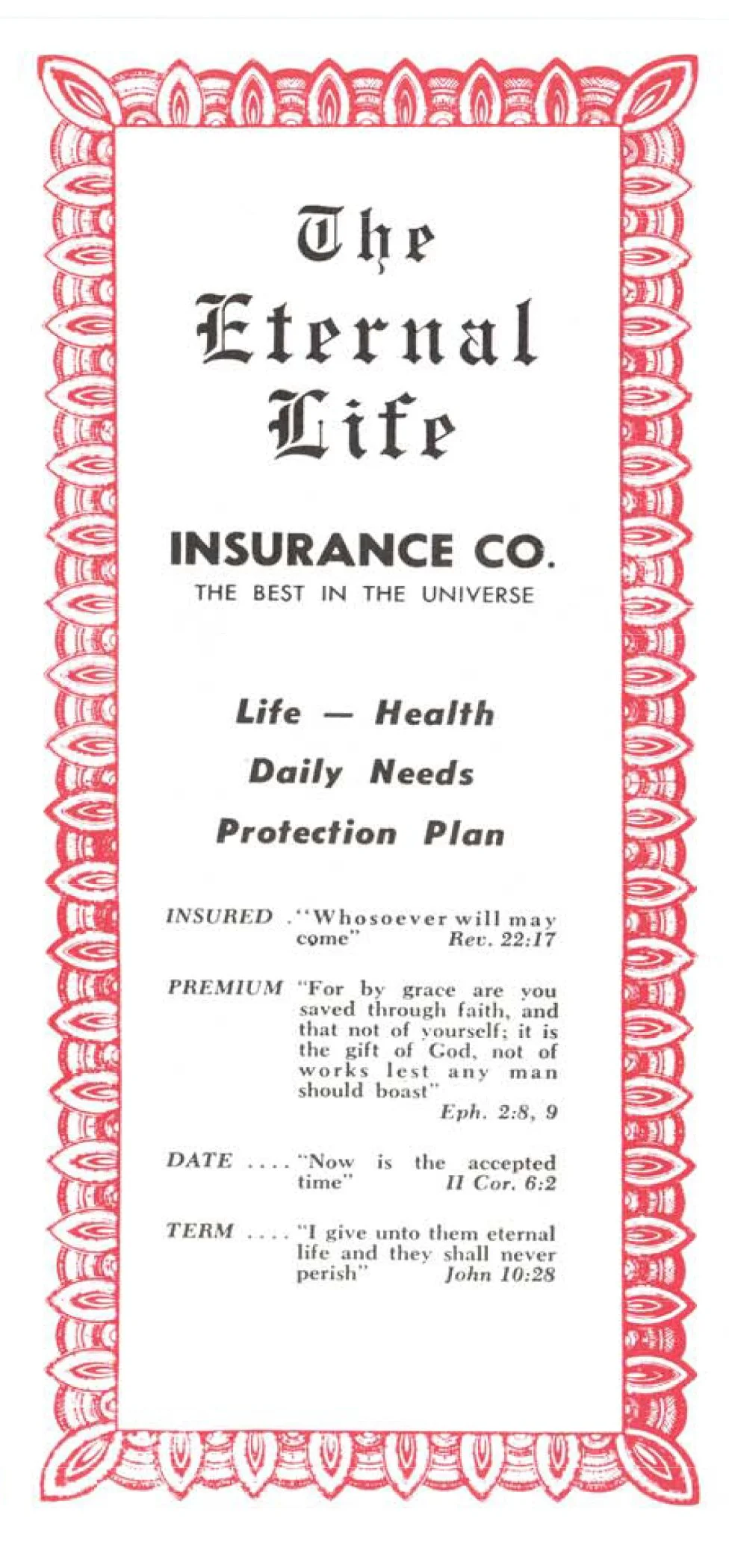 Eternal Life Insurance Co #491