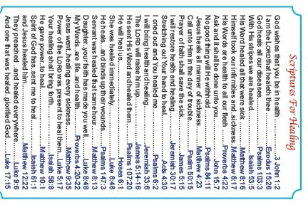 Scriptures for Healing Card #2