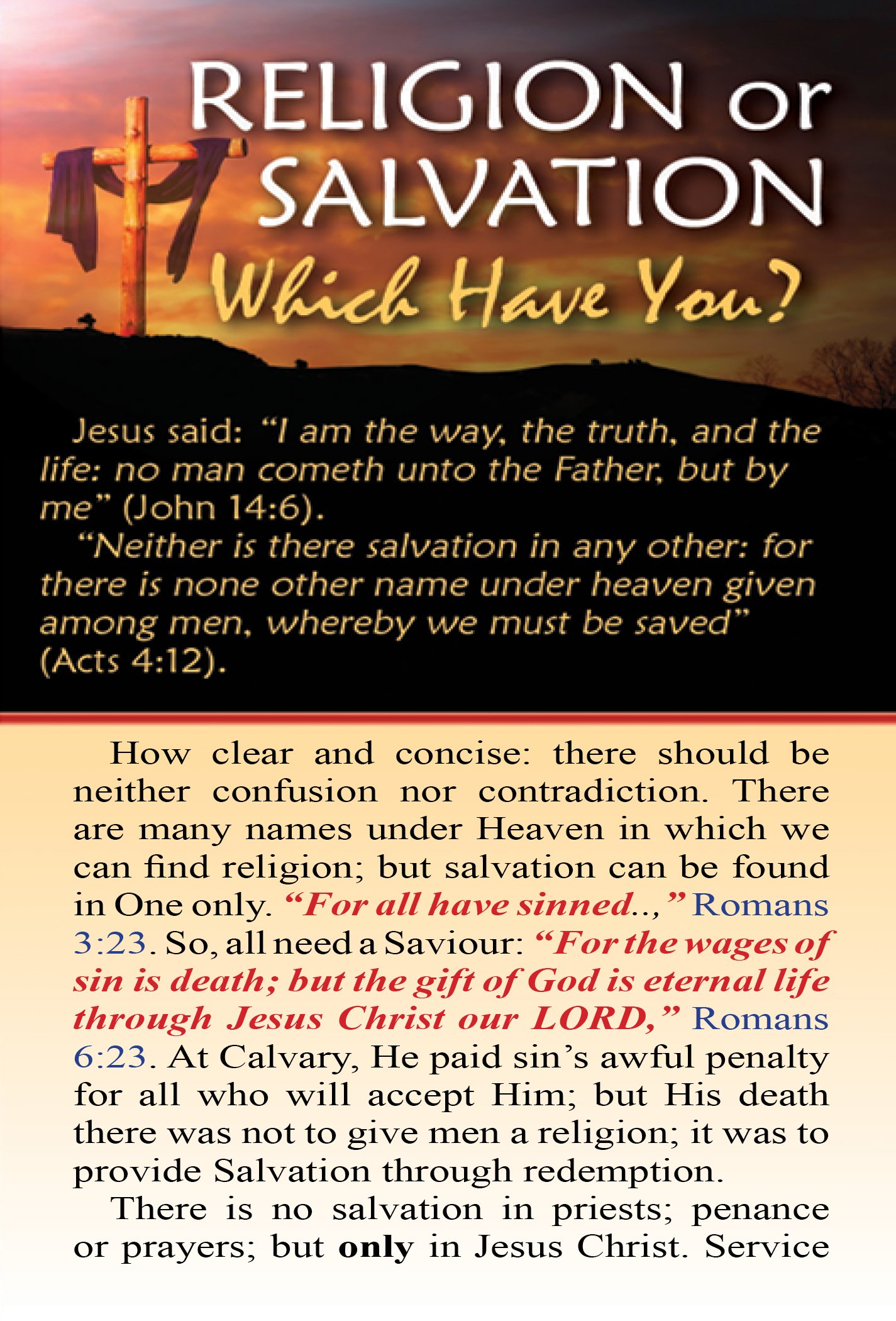 Religion or Salvation #477
