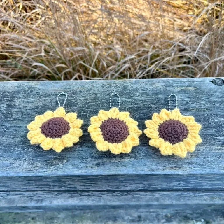 Crochet Sunflower Keychains