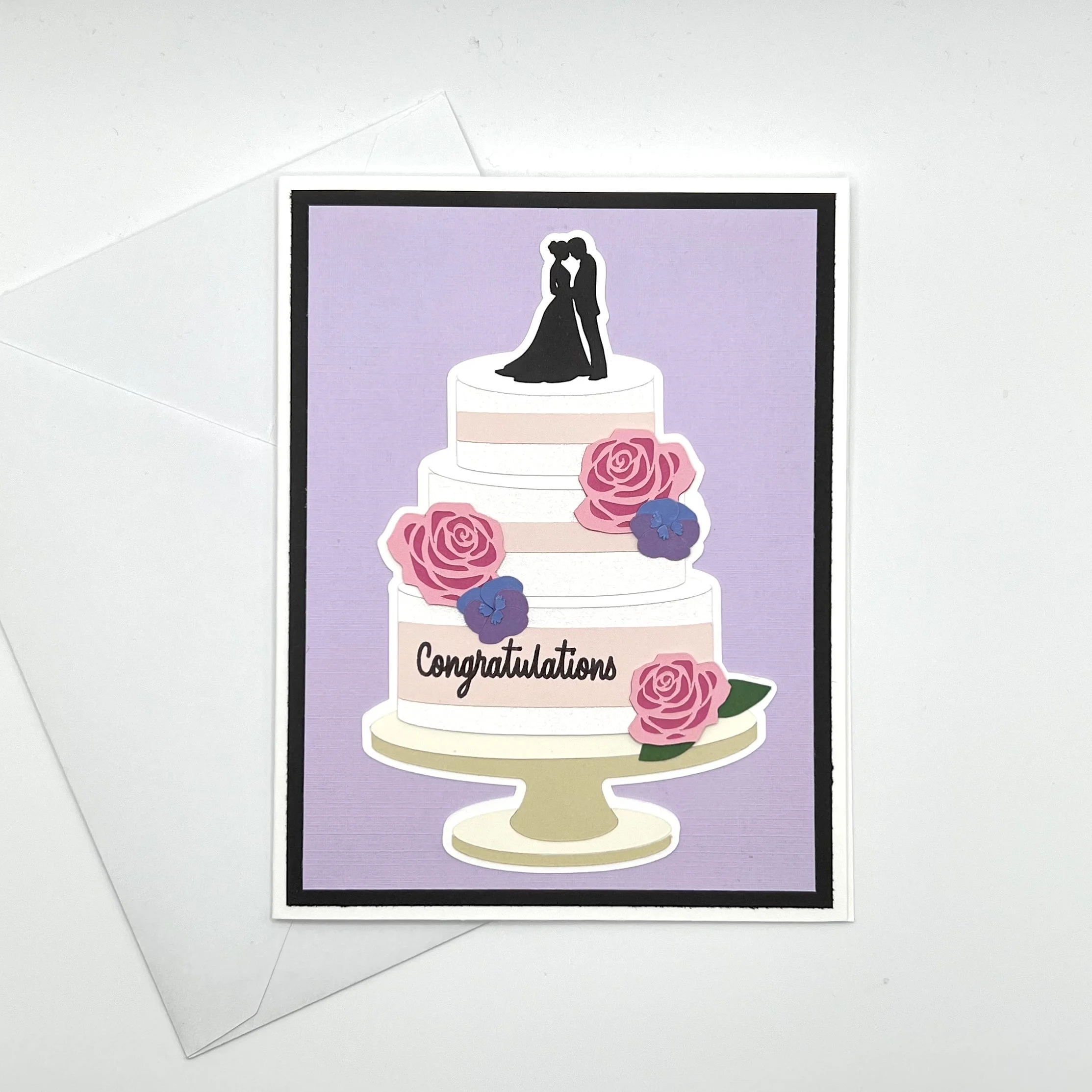 Floral Wedding Cake Congrats Card
