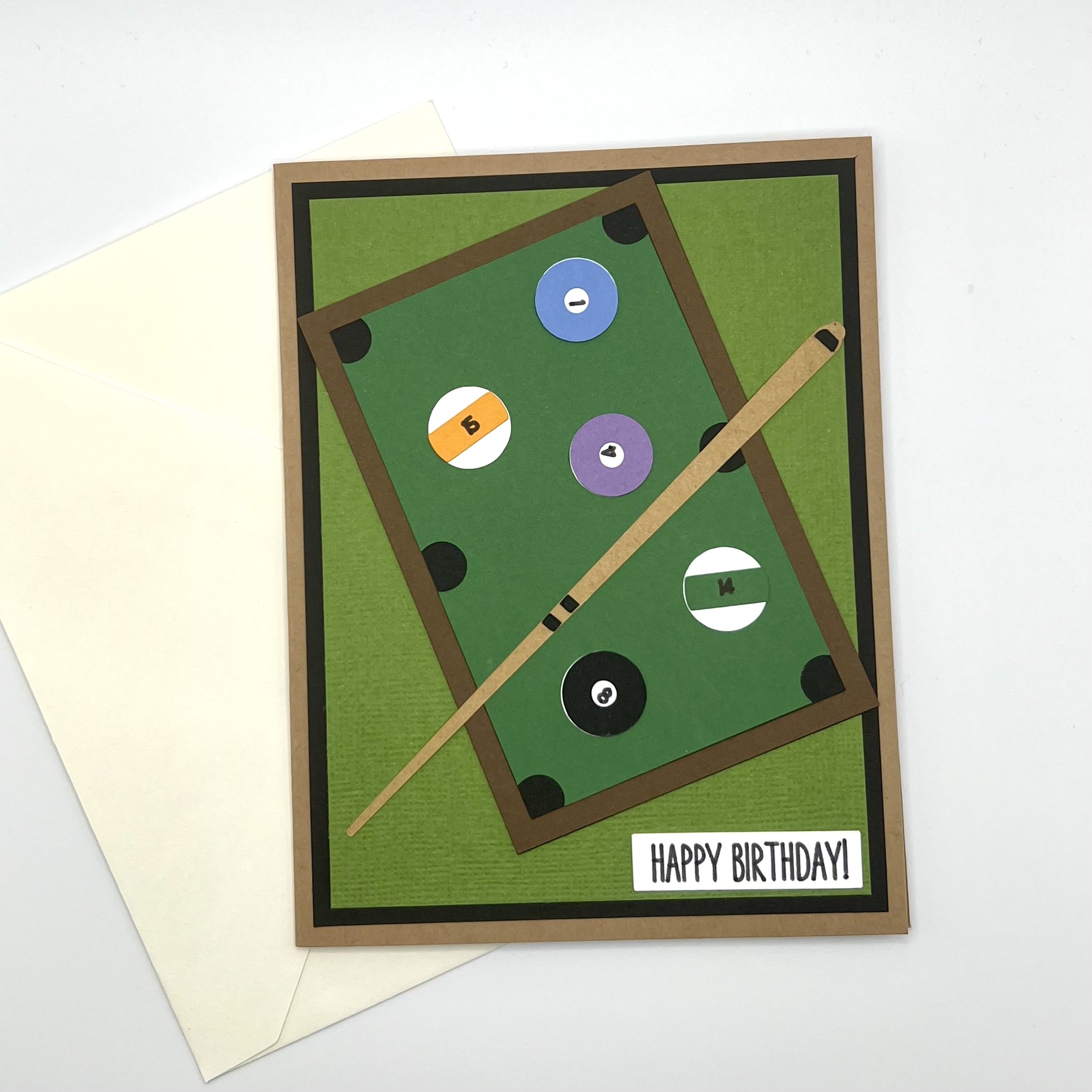 Pool Table Birthday Card
