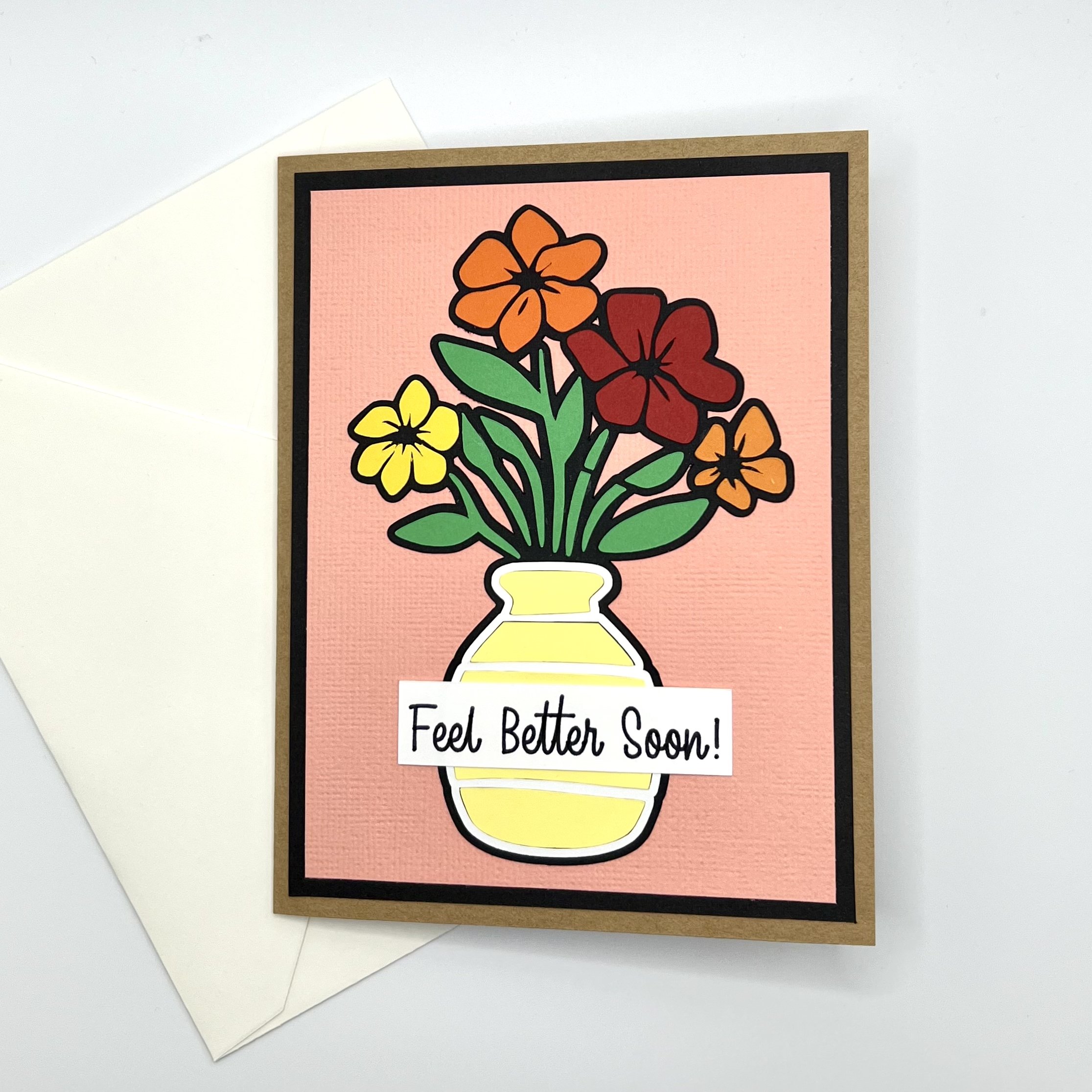 Flower Vase Feel Better Soon Card