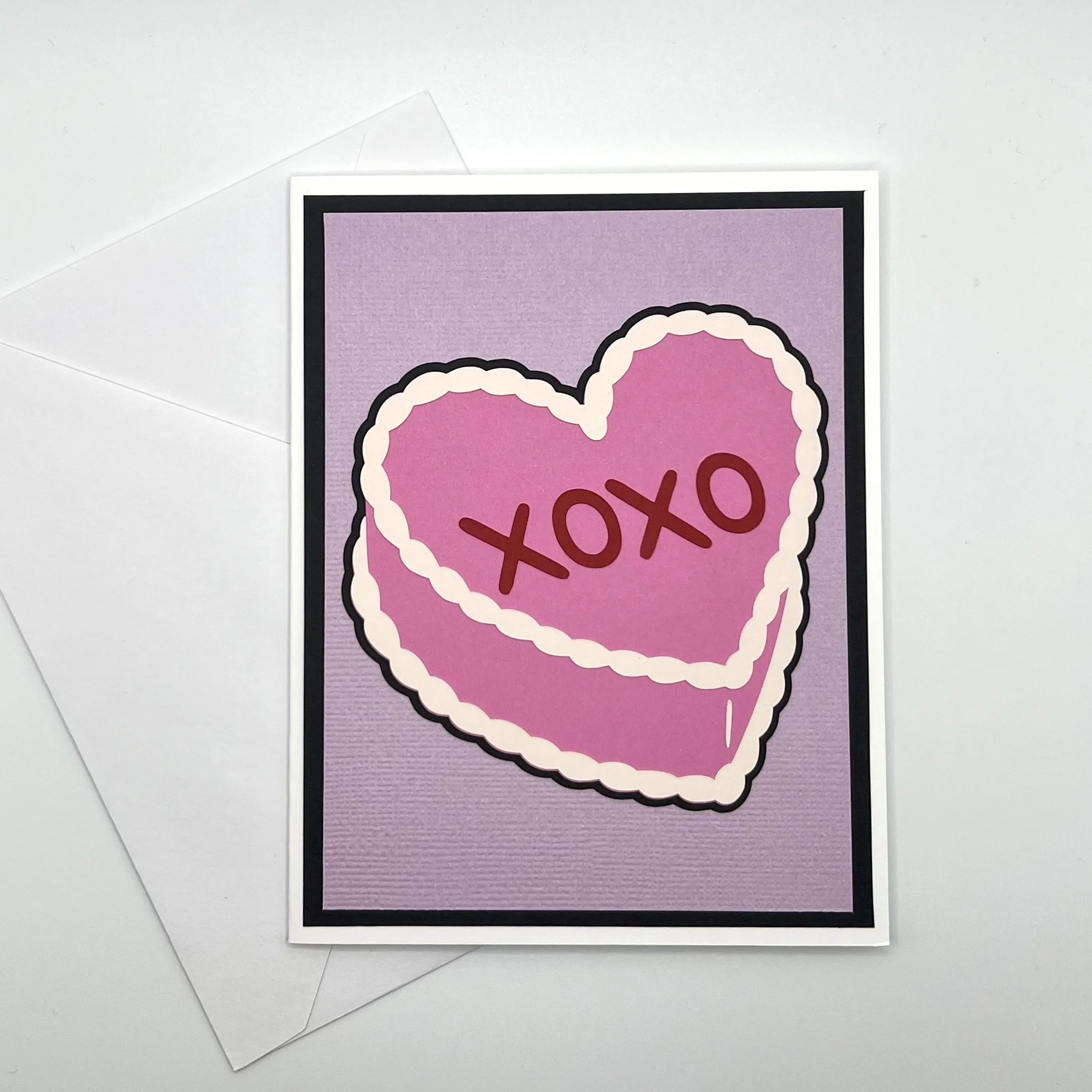 XOXO Heart Cake Love Card