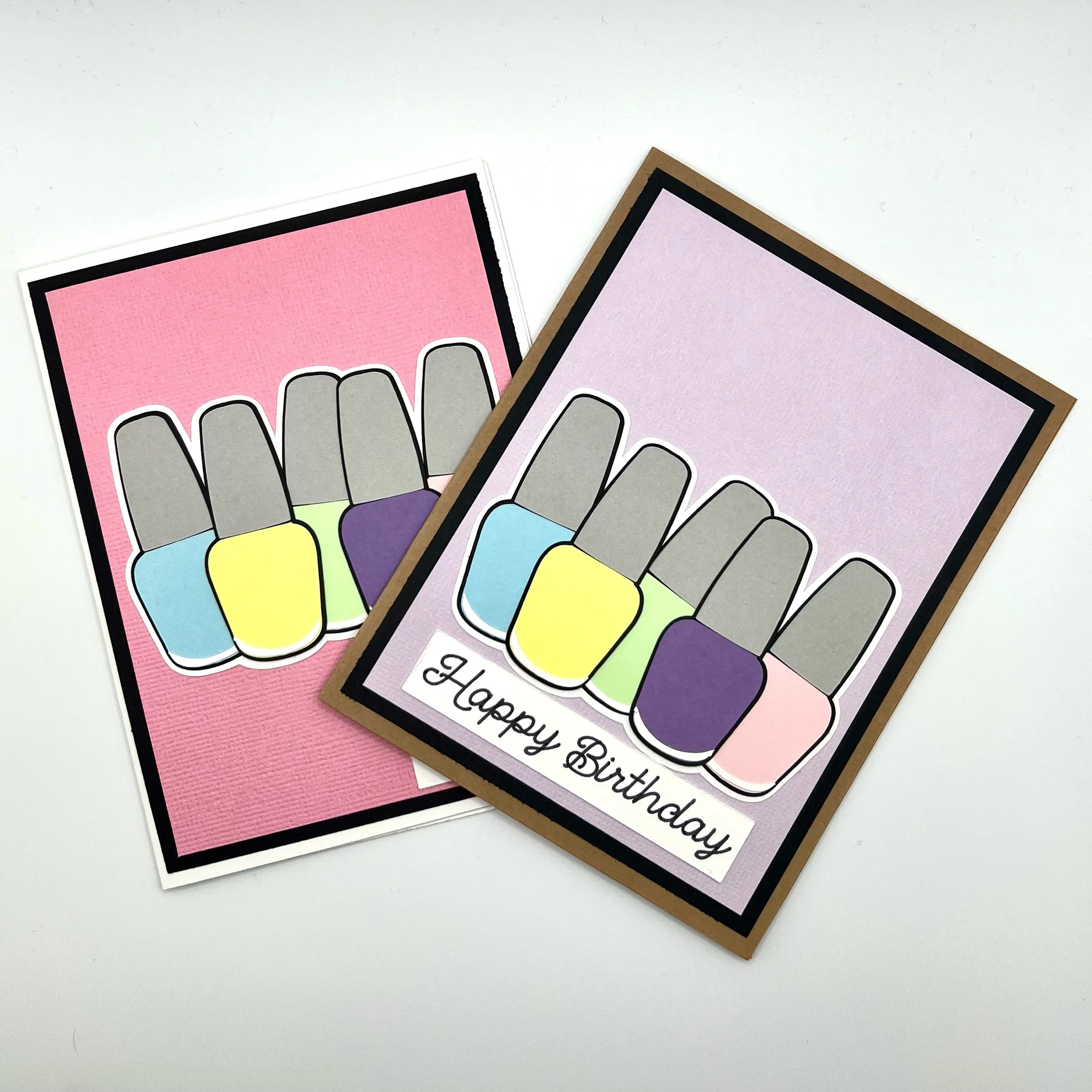 Colourful Nail Polish Bottles Birthday Card