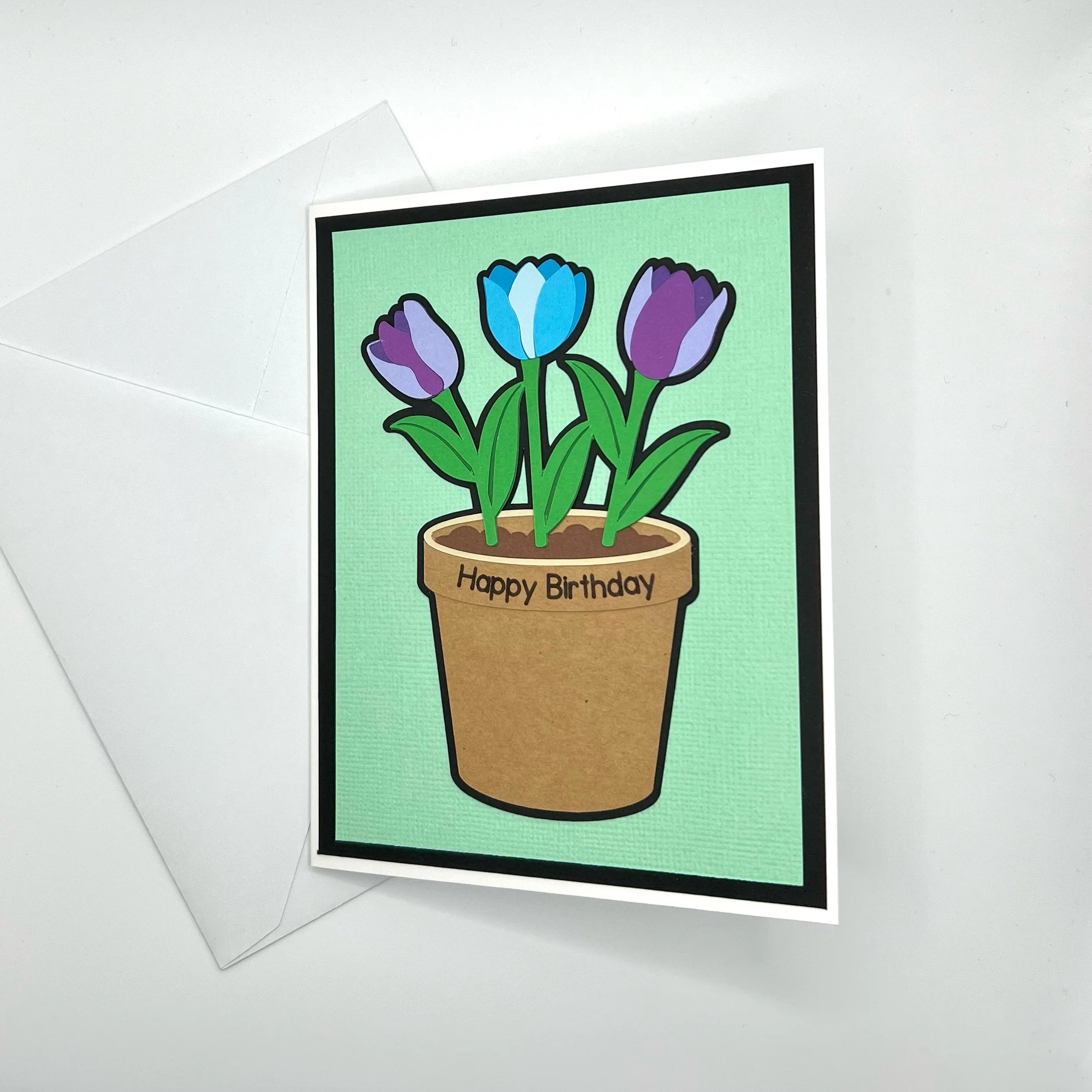 Tulip Flower Pot Birthday Card