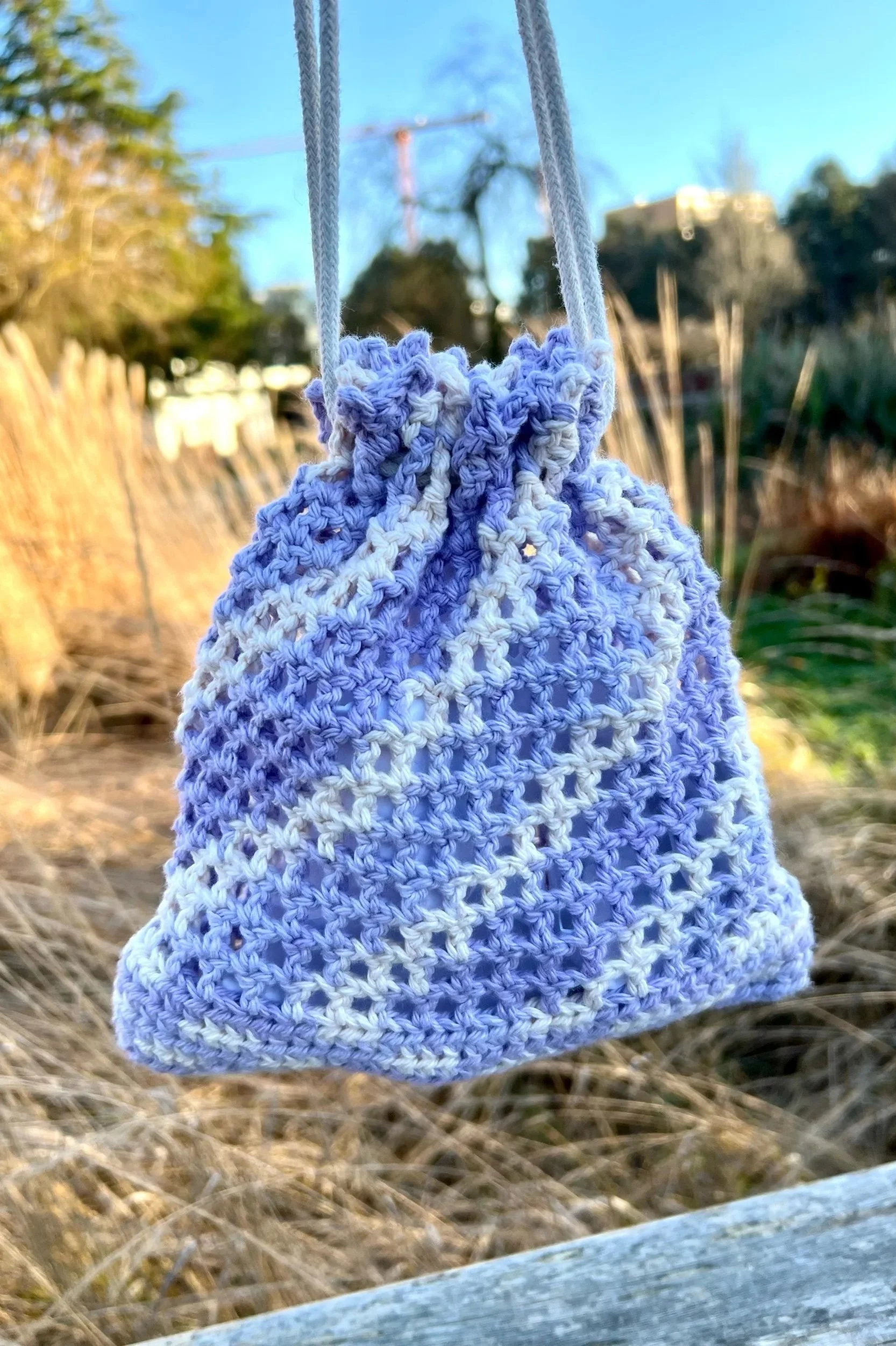 Crochet Drawstring Bag