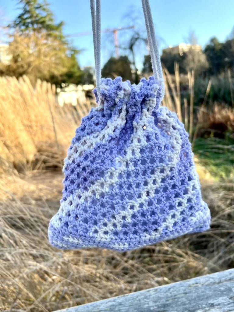 Crochet Drawstring Bag