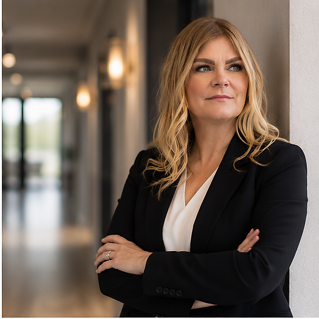 Dawn Sweany Black Blazer arms crossed
