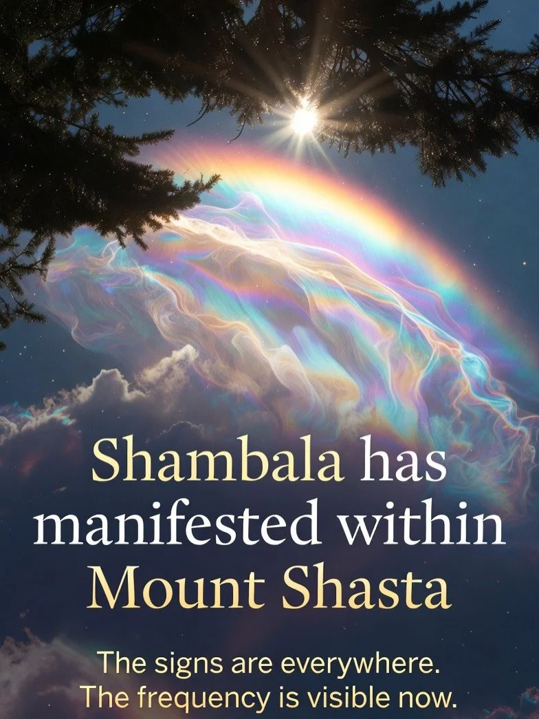 A RETREAT OF HIGHEST FREQUENCY 

June 26-29th 2026

START TIME June 26 2:00 PM

END TIME June 29 12:00 PM 

The Shambala Retreat is a passageway into the Golden City field held within Mt Shasta.

This field is guarded by Sanat Kumara and the radiant 