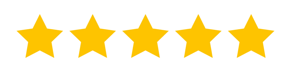 Five gold stars aligned in a row