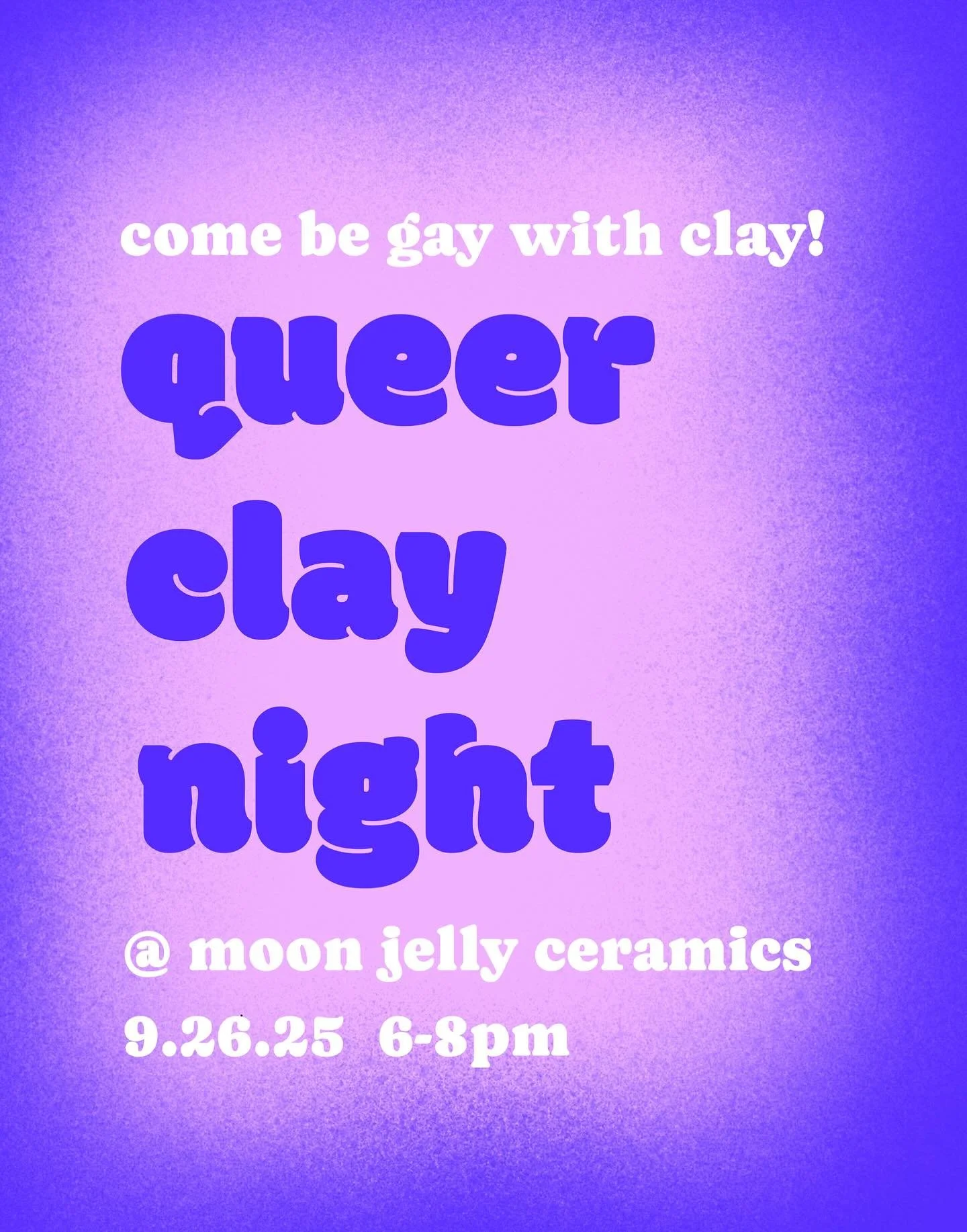 Join our studio&rsquo;s first Queer Clay Night on 9/26 from 6-8pm!

Come be gay with clay! No experience required. Clay and tools will be provided for a chill night of handbuilding and queer community!

If you identify as BIPOC, use the code QTBIPOCP