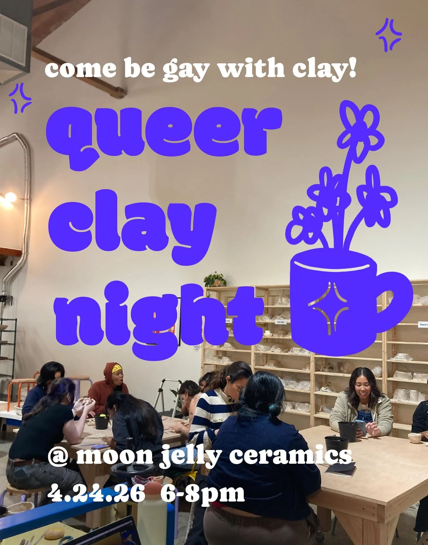 🏳️&zwj;🌈✨ join us for our ~third~ queer clay night!! ✨🏳️&zwj;🌈

Come join for a special night of handbuilding and community! Tickets are available now on our website + discounted BIPOC tickets available! 

these events have been such a joy to hos