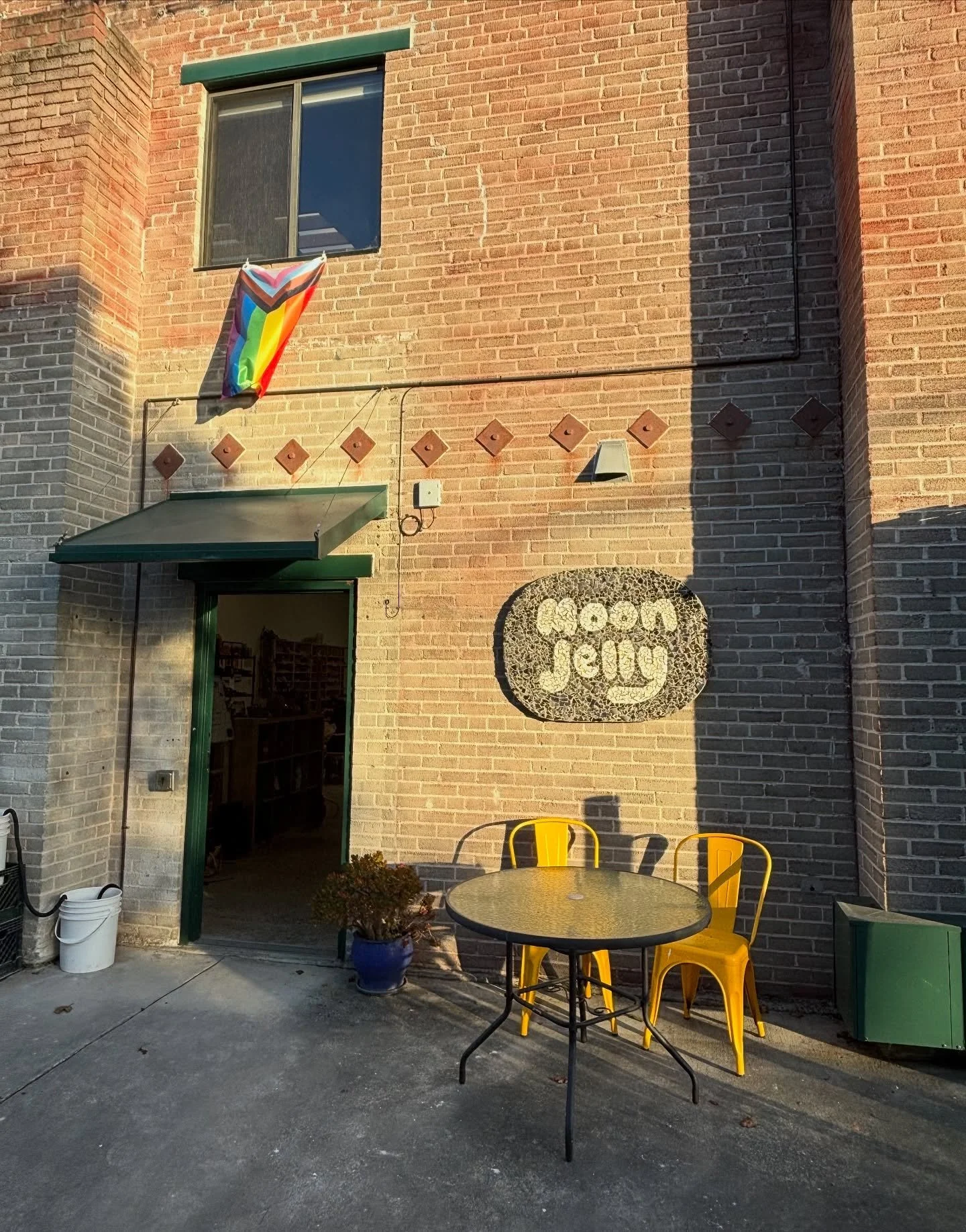 🏳️&zwj;🌈 admiring our new flag in sunset glow - June might be over but pride is forever!!! 🏳️&zwj;🌈