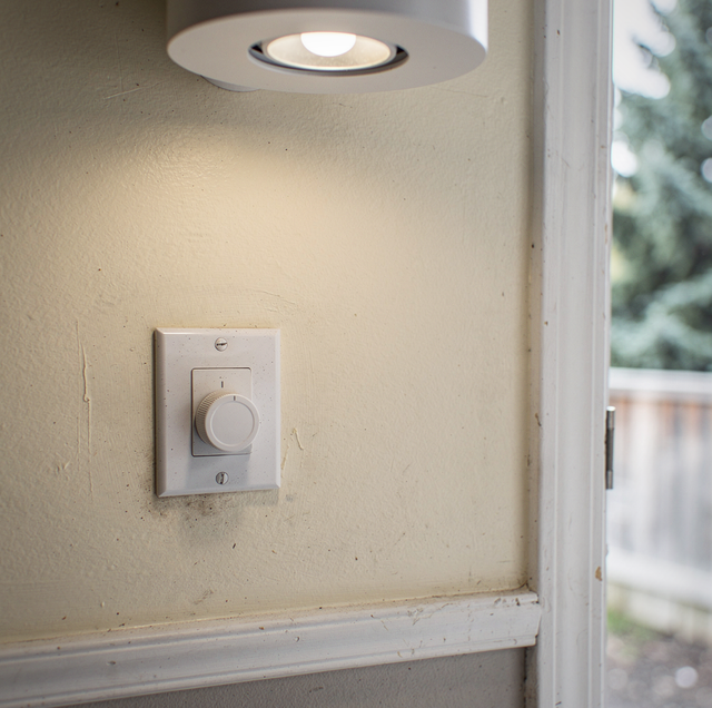 dimmed LED bulb emitting faint low hum from driver circuit