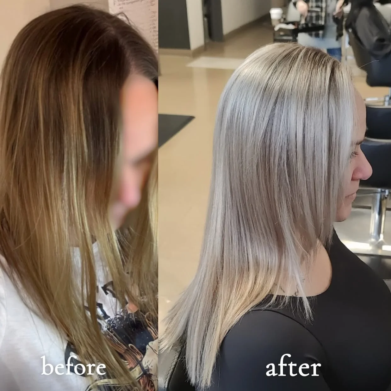 Blonde to ashy a smooth transition and an even happier client. #hair #hairstyles #haircaretips #ashcolor #blonde #londonontario #explore