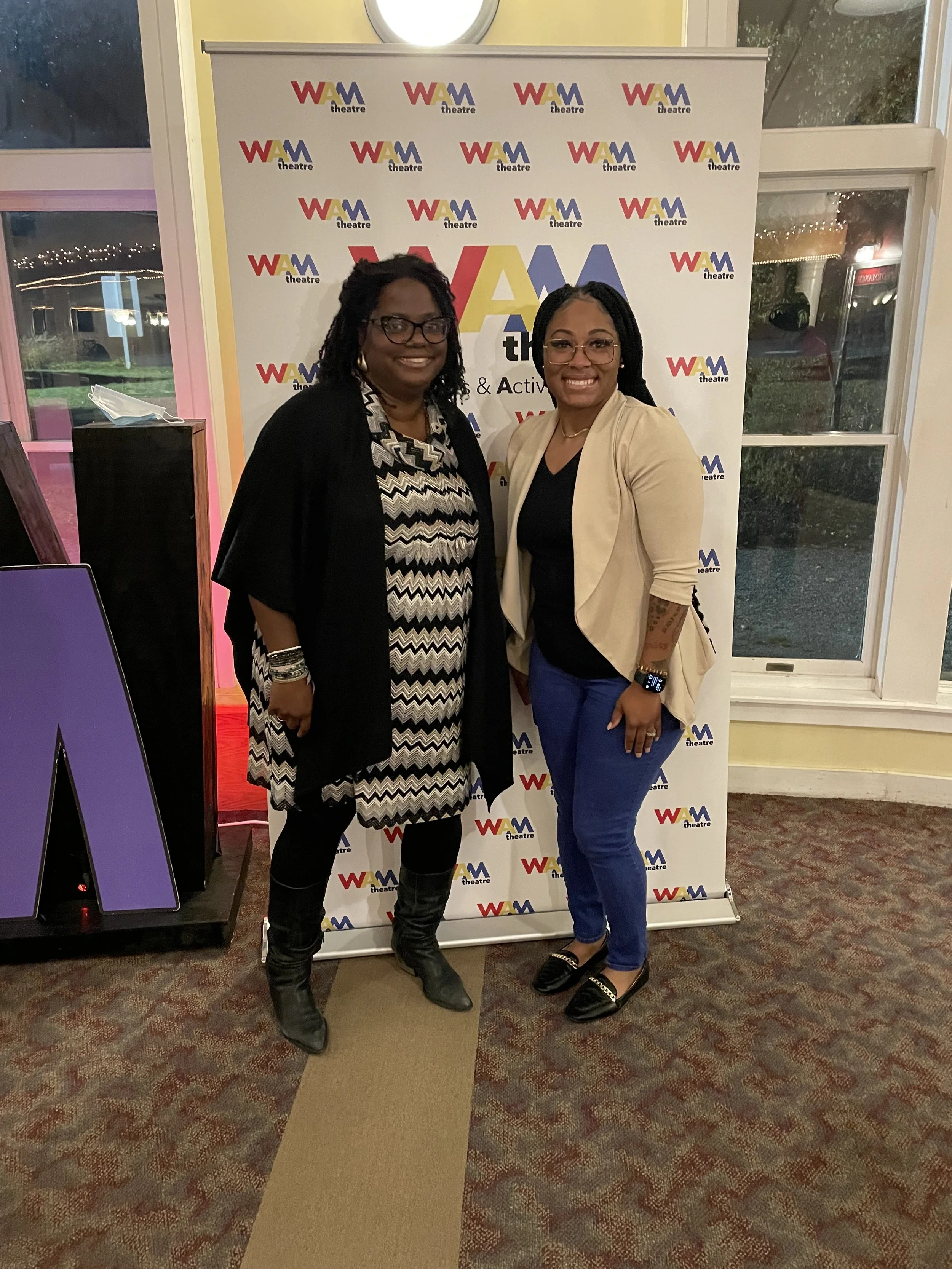 Keyshuna Cole pictured with Gwendolyn VanSant to attend WAM Theatre even in Great Barrington, Massachusetts.
