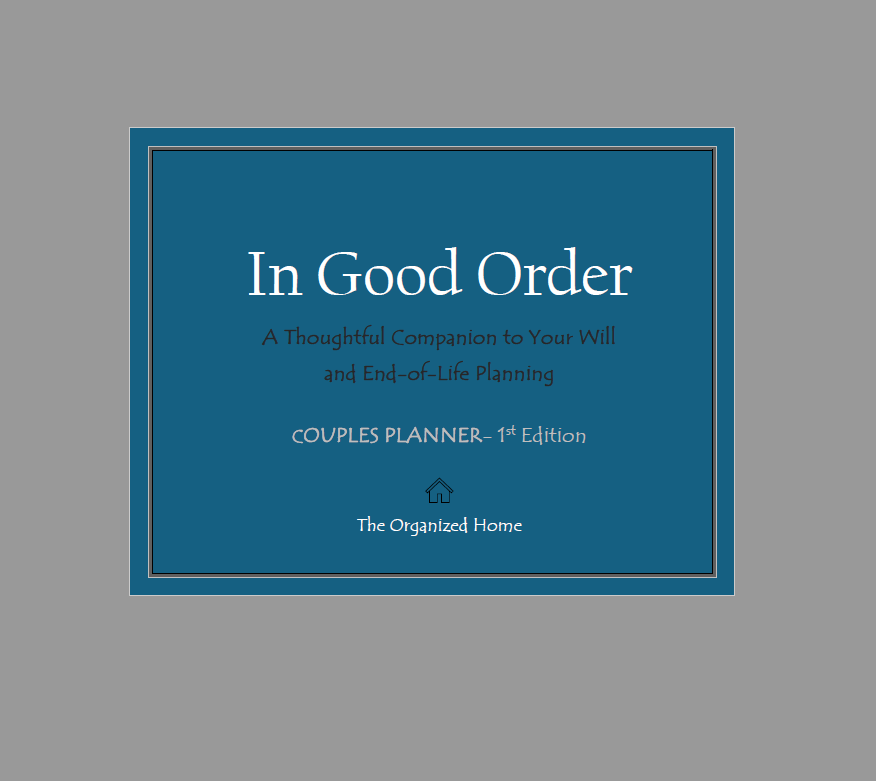 In Good Order- COUPLES PLANNER (downloadable resource)