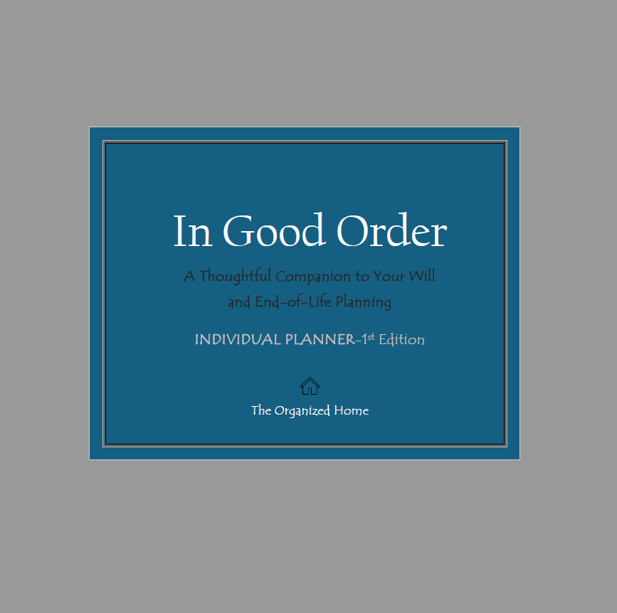 In Good Order-  INDIVIDUAL PLANNER (downloadable resource)