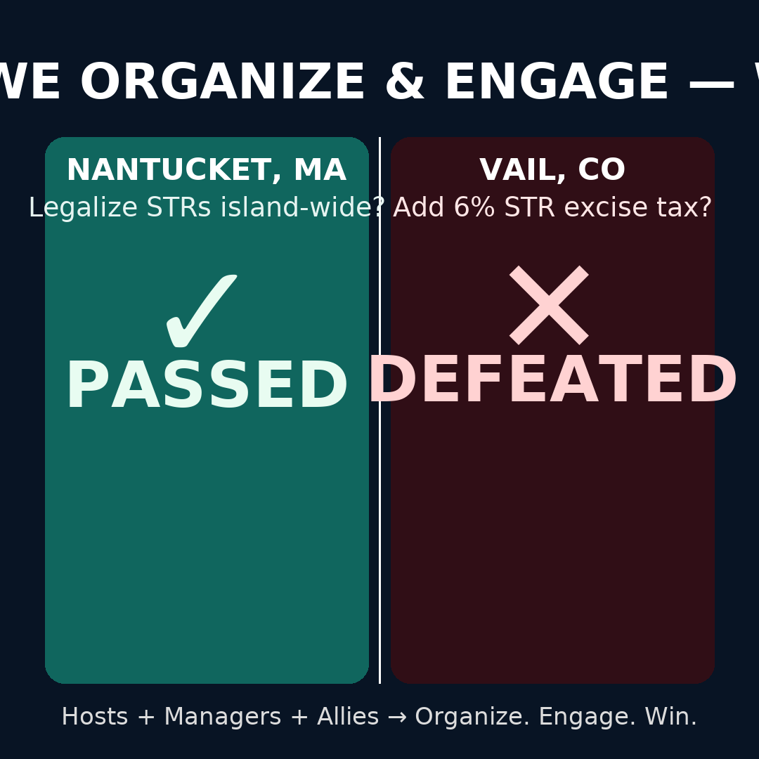 Two Election Wins, One Clear Lesson: When STR Owners Organize, We Win!