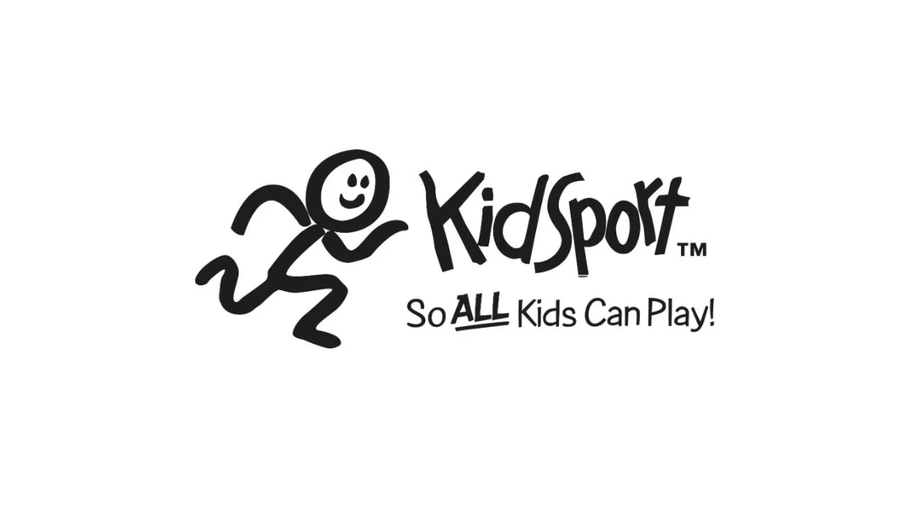 Kidsport logo with a running stick figure and the tagline "So ALL Kids Can Play!"
