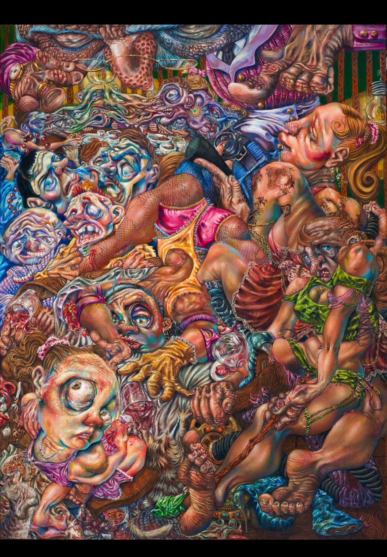 Charity Chariot, 2023. Acrylic on canvas panel, 80x100 cm.