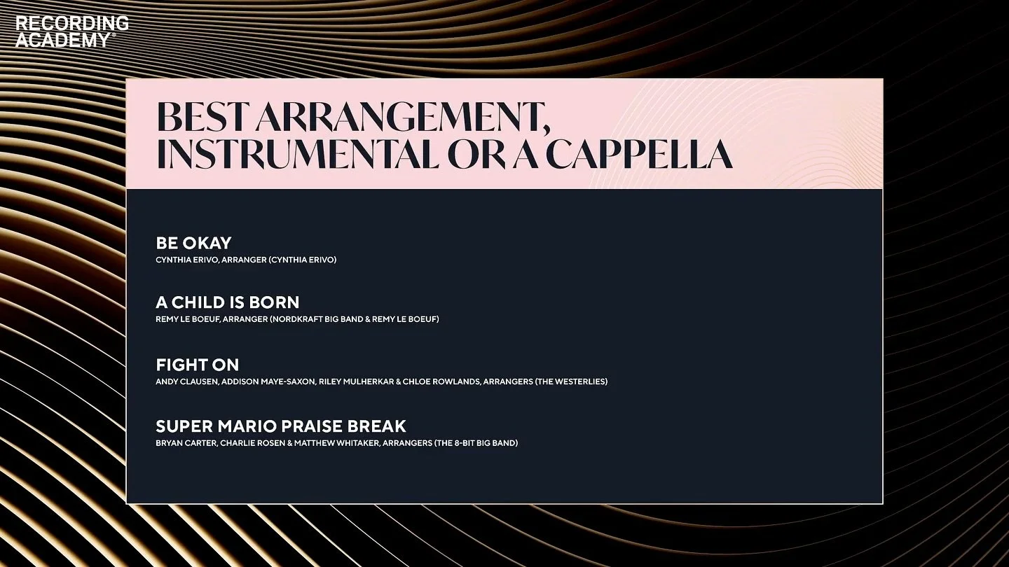What started as a voice memo I sang into my phone two years ago is now a Grammy-nominated arrangement. Proud of @westerliesmusic and grateful to all of the @recordingacademy voters out there 🩶