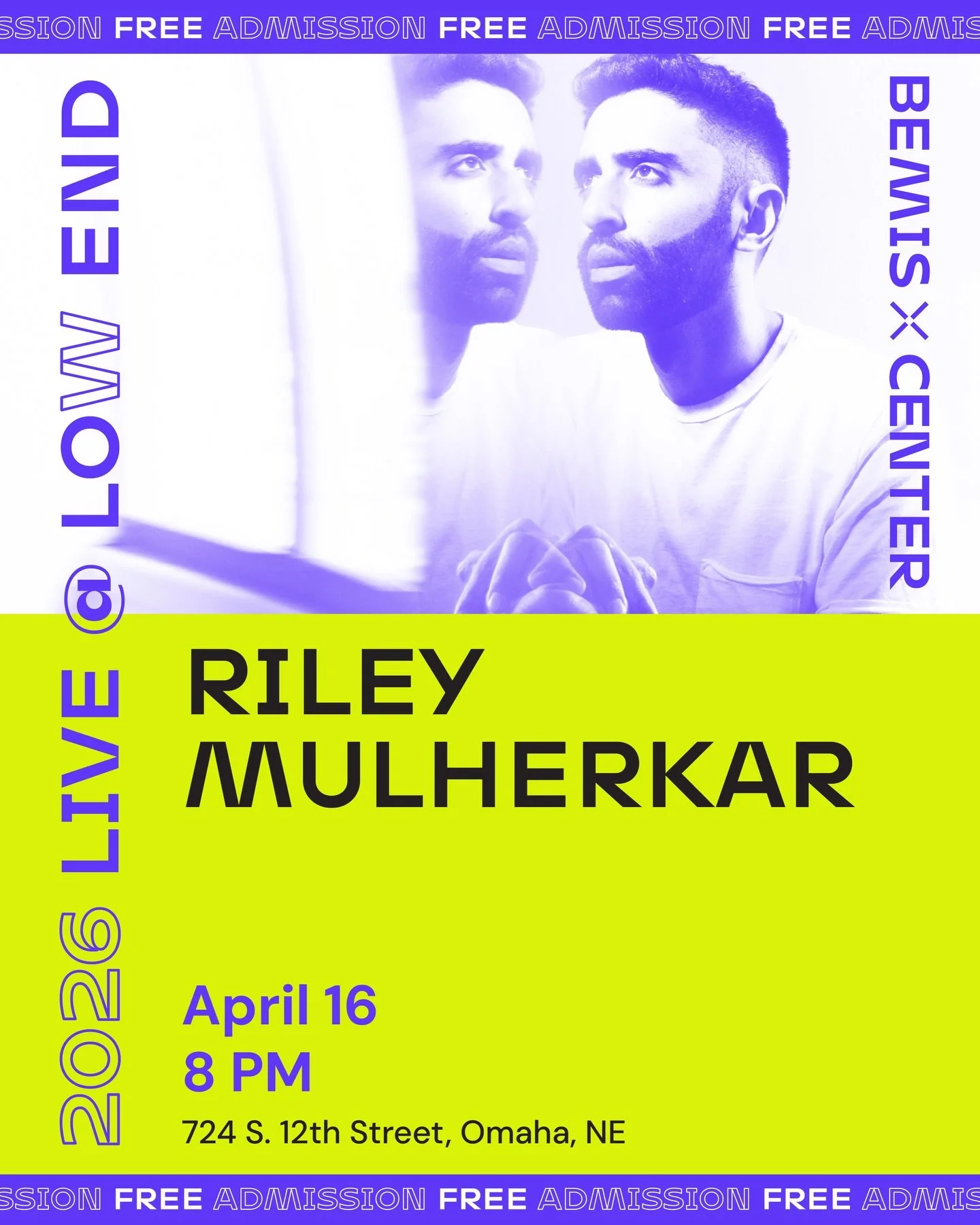 OMAHA! Can&rsquo;t wait to make my Nebraska debut next year &mdash; free show just announced at @bemiscenter on 4/16.

Tix are free and reservations can be made today &mdash; huge thanks to LOW END, a nonprofit venue dedicated to experimental forms o