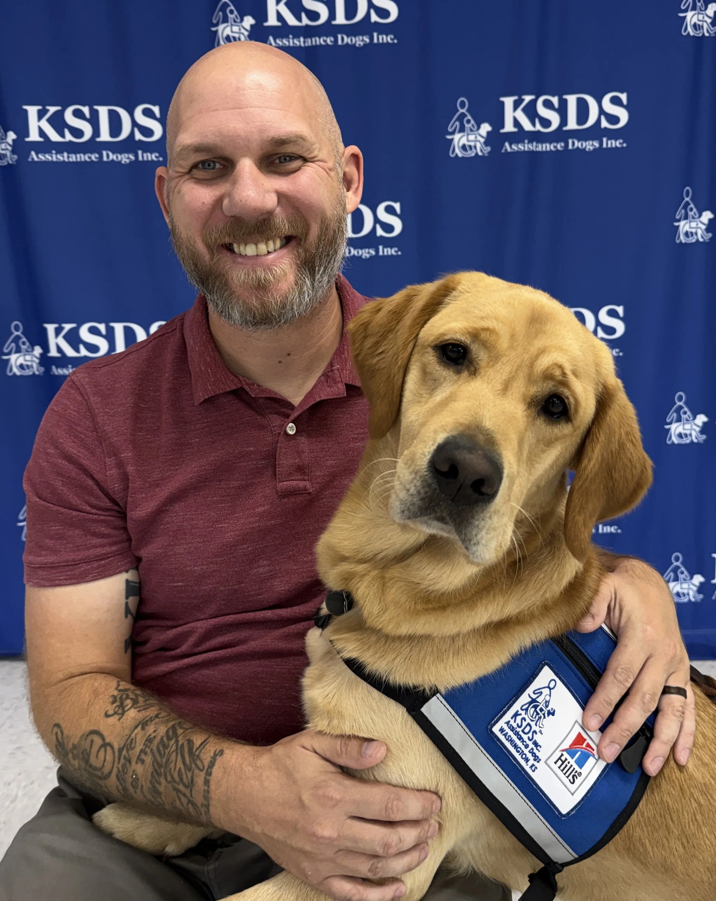Therapy dog, Judah, and therapist, Andrew, at KSDS training